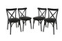 Hanah Home Ekol 1331 V4 Juego de 4 Sillas Negras
